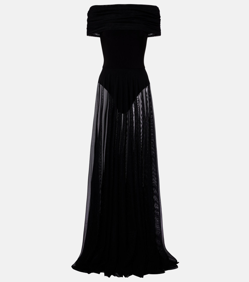 Semi-sheer mesh maxi dress 1