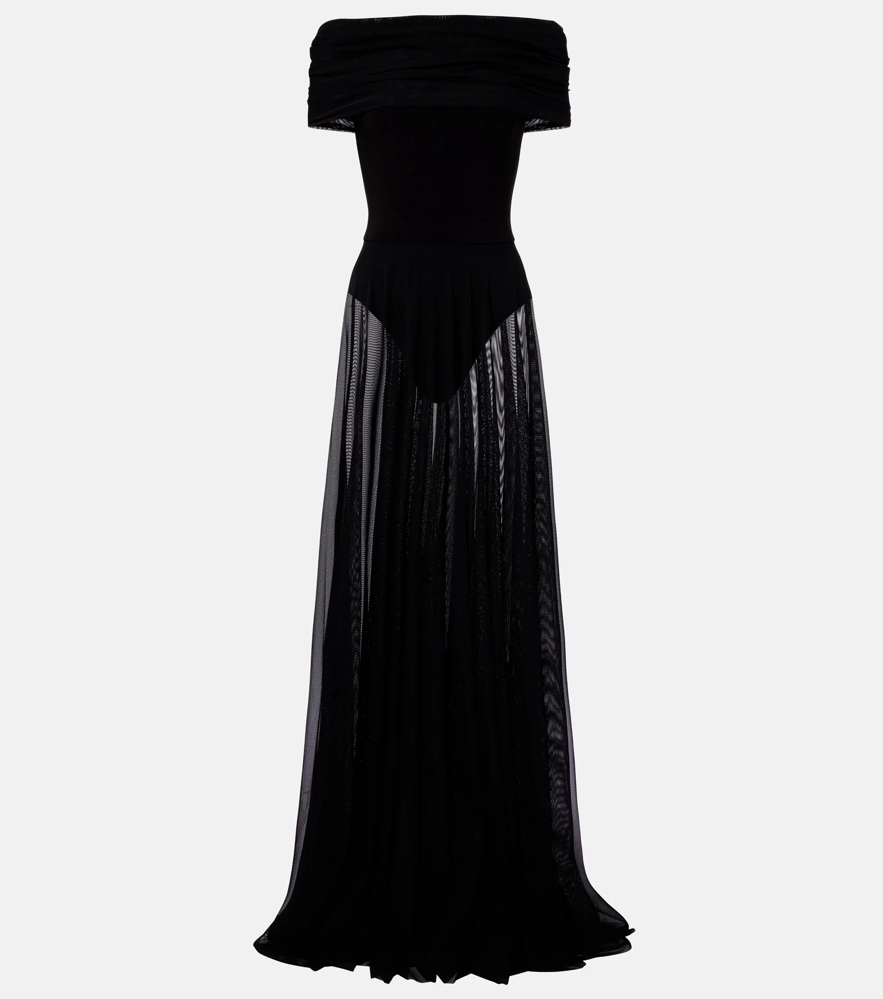 Semi-sheer mesh maxi dress - 1