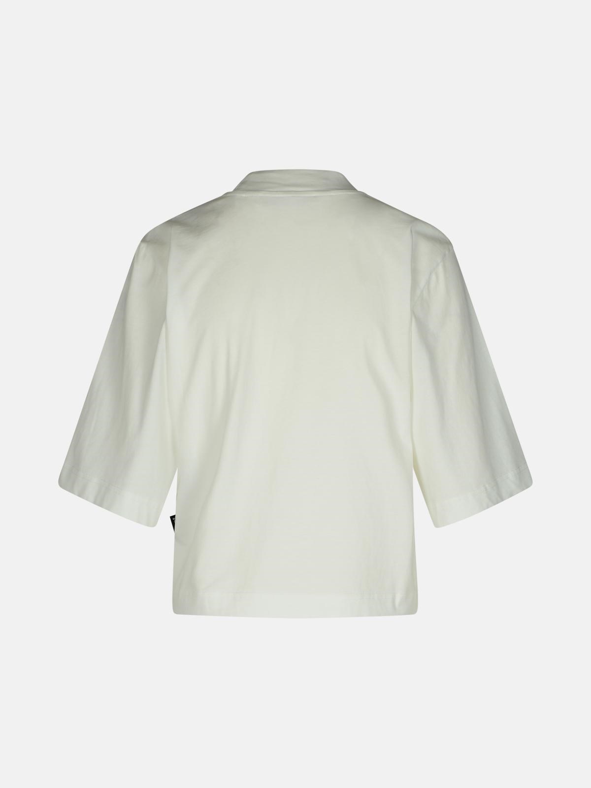 'SOLARIZ' WHITE COTTON T-SHIRT - 3