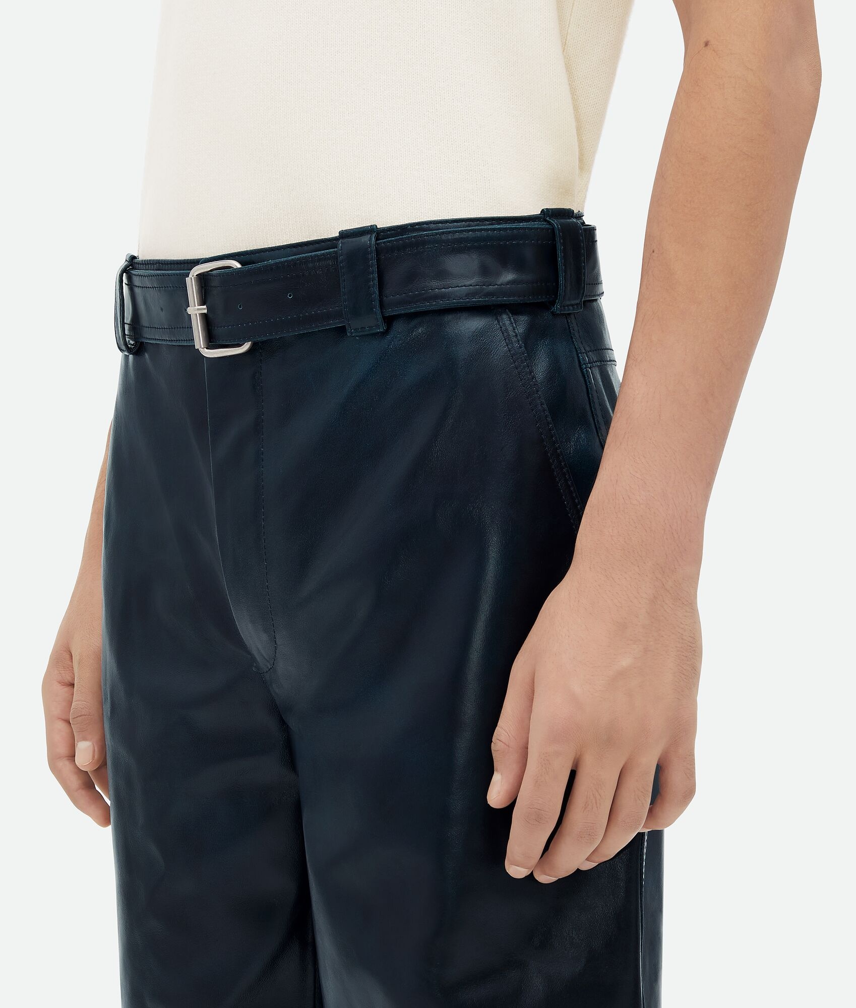 Leather Belted Trousers - 4