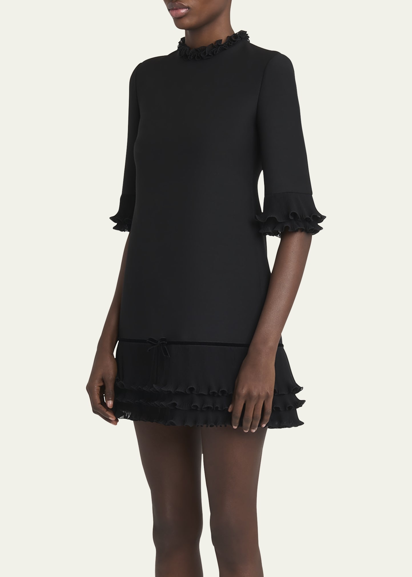 Ruffle Silk Crepe Mini Dress - 4