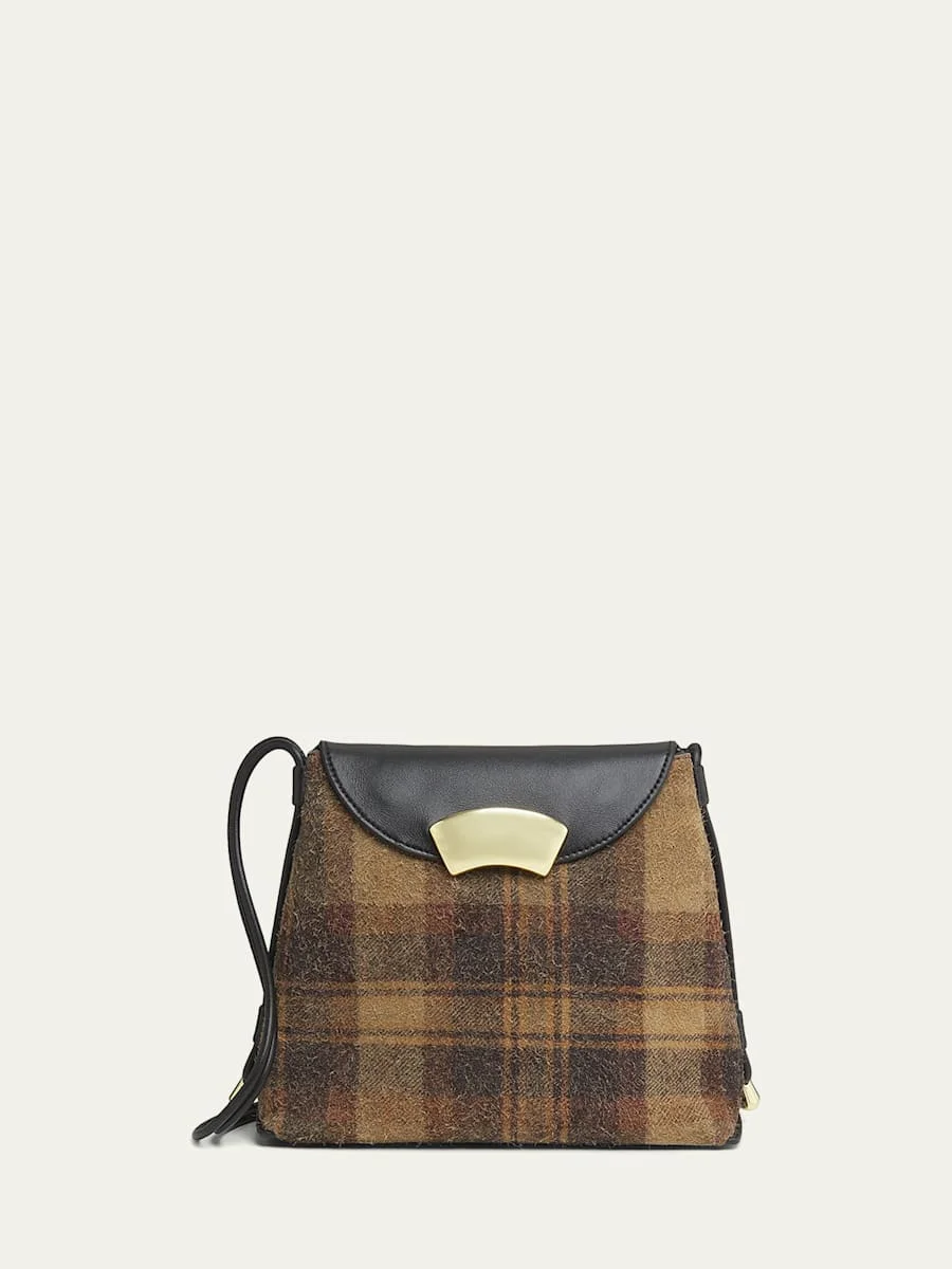 ID Petite Soft Fuzzy Suede & Leather Shoulder Bag - 1
