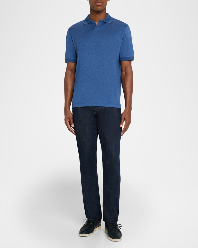Canali Men's Cotton Johnny Collar Polo Shirt outlook