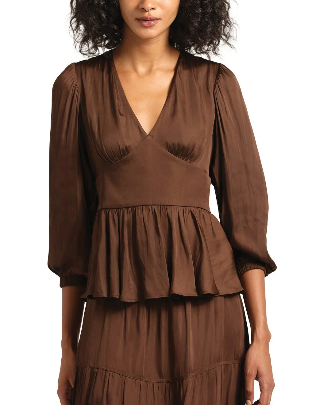 Derek Lam 10 Crosby Savannah V-Neck Peplum Top - 1