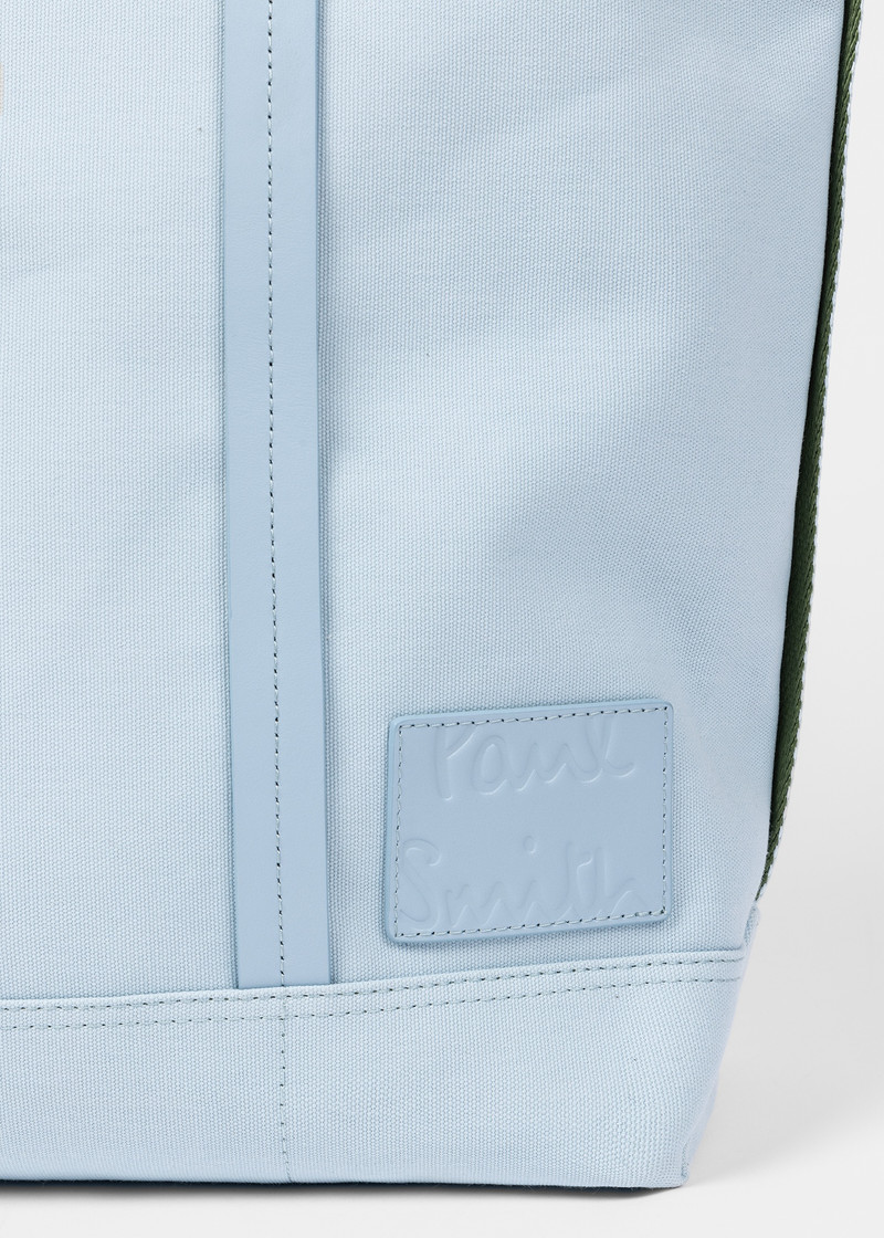Sky Blue Canvas Reversible Tote Bag With Shoulder Strap 5