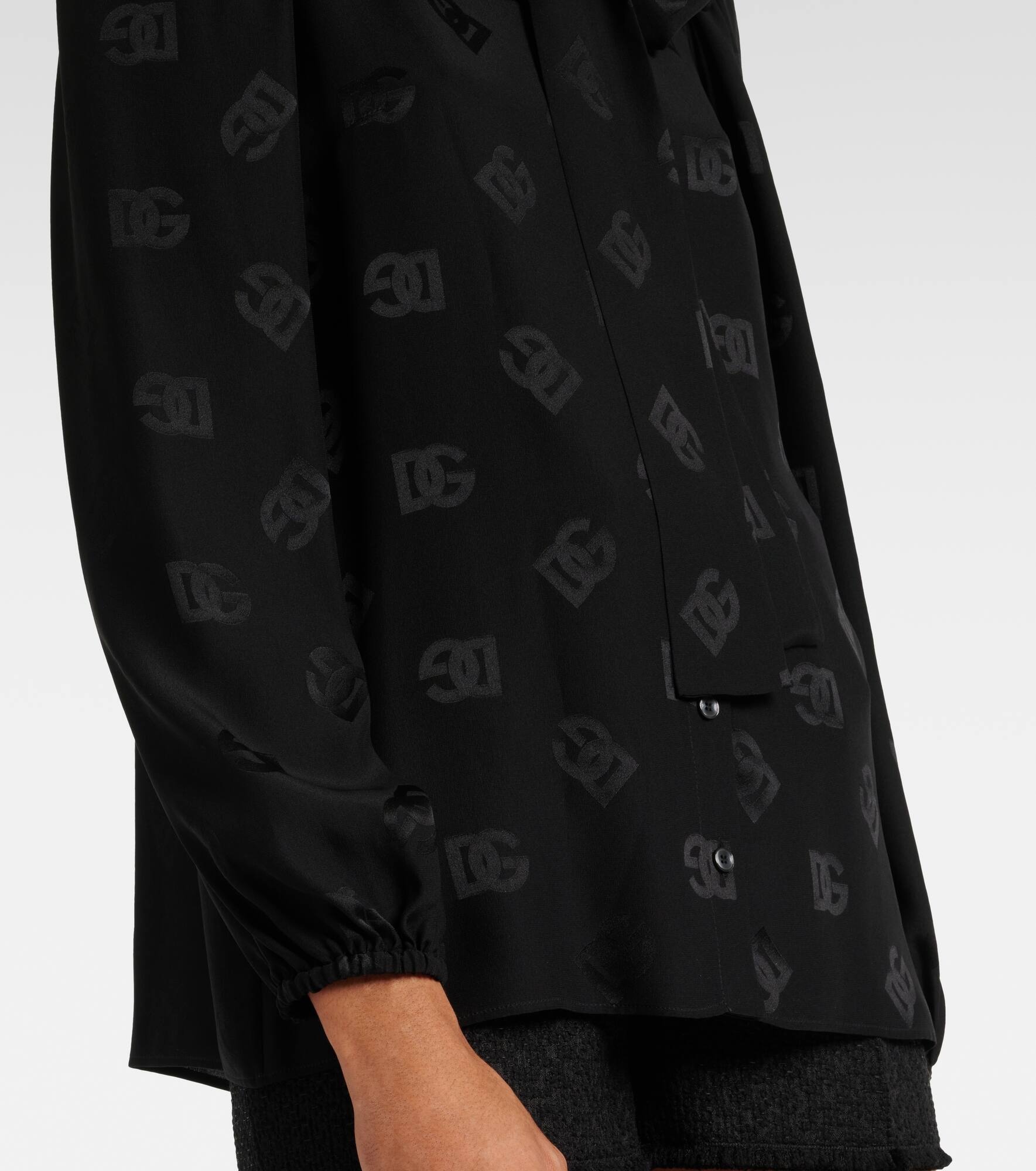 DG bow-detail silk blouse - 5