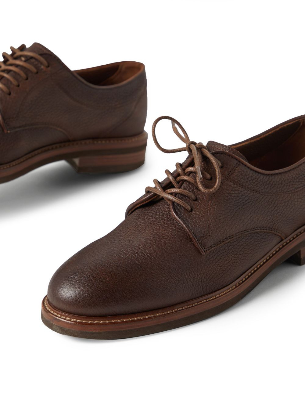 lace-up leather derby shoes - 4