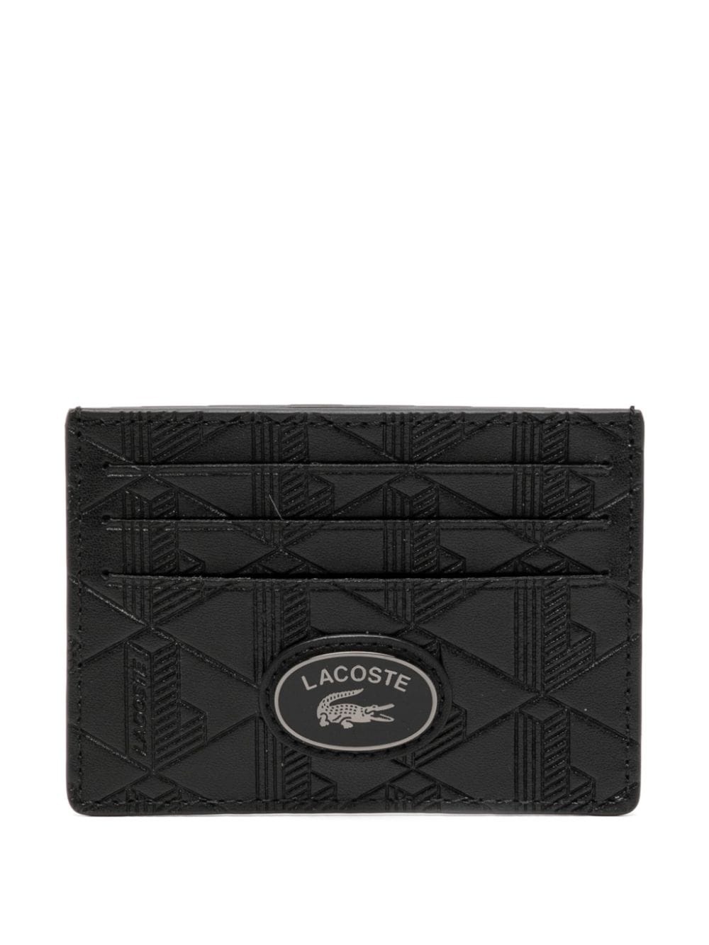 monogram-print leather card holder - 1