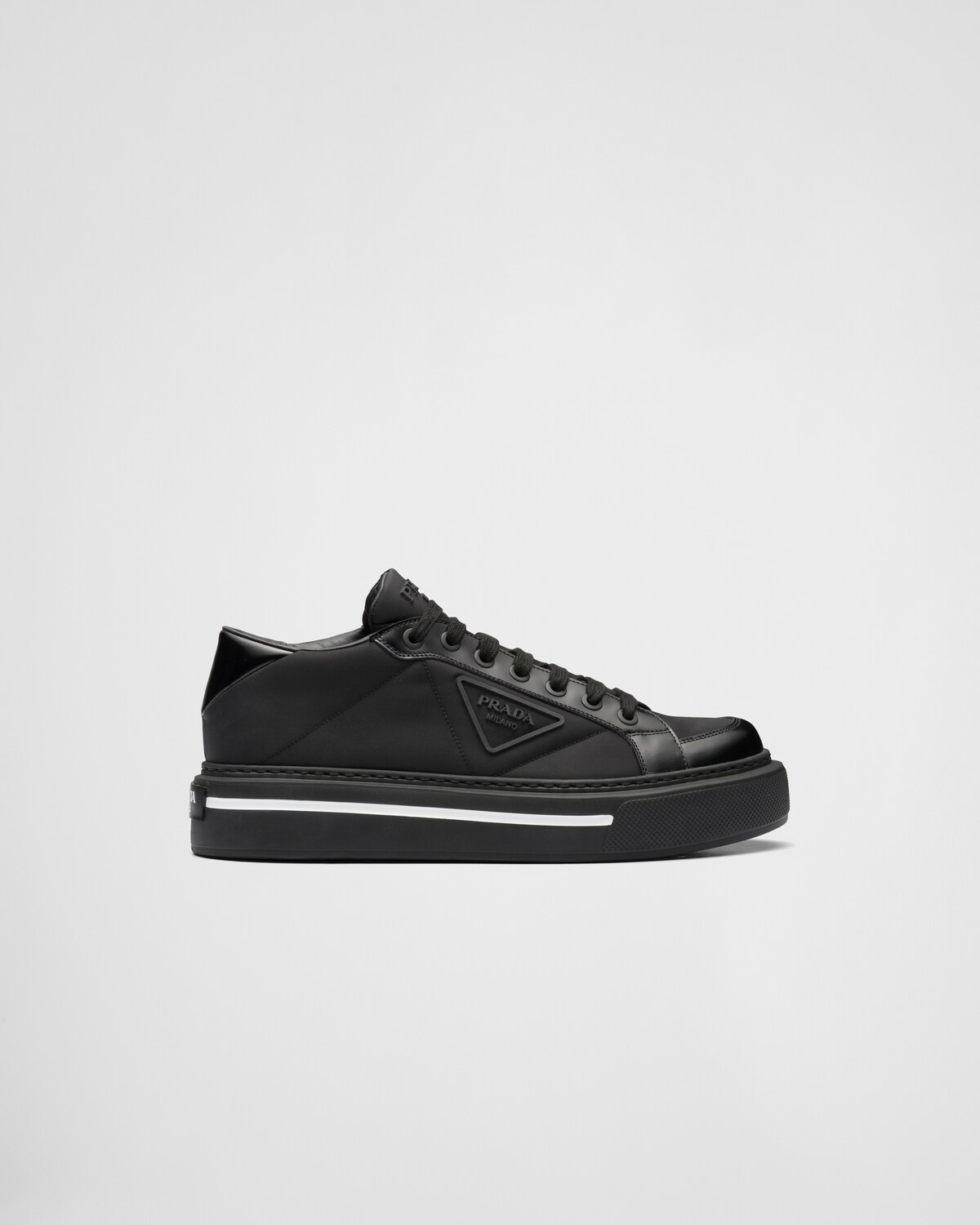 Prada Macro Re-Nylon and brushed leather sneakers - 4