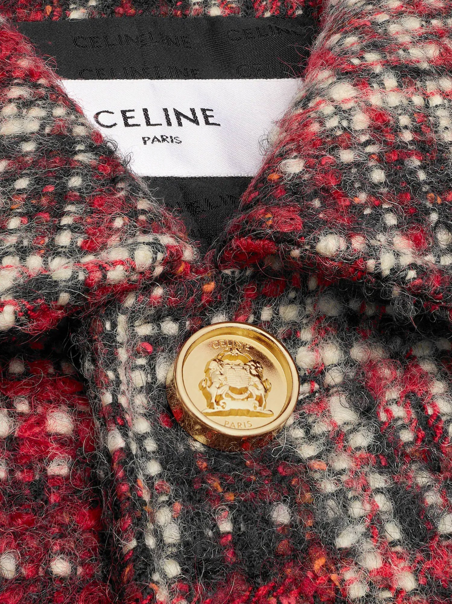 Celine Women Madras Wool, Cotton And Mohair Blazer - 3