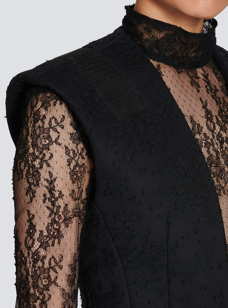 Sleeveless cotton lace blazer 10