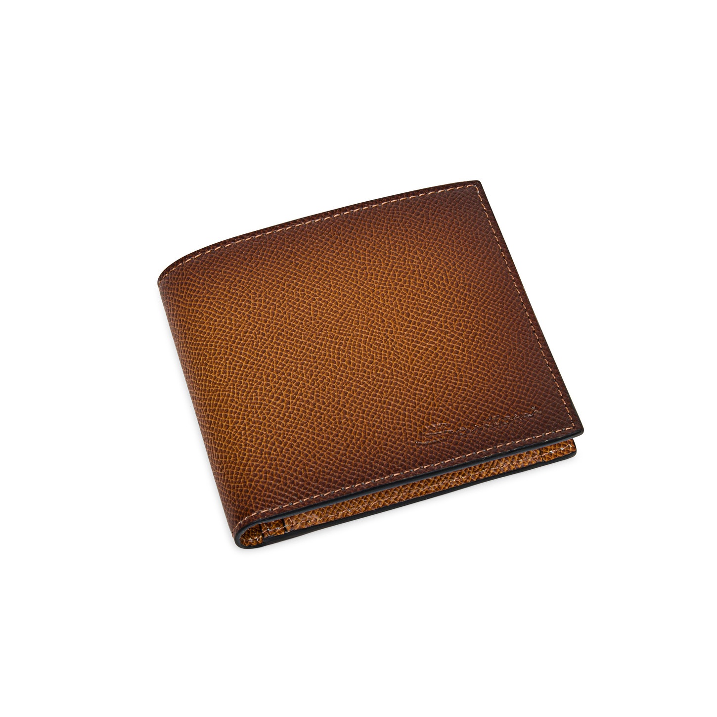 Brown Saffiano leather wallet with coin pocket - 4