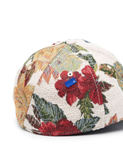 ADER error floral-embroidery cotton cap outlook