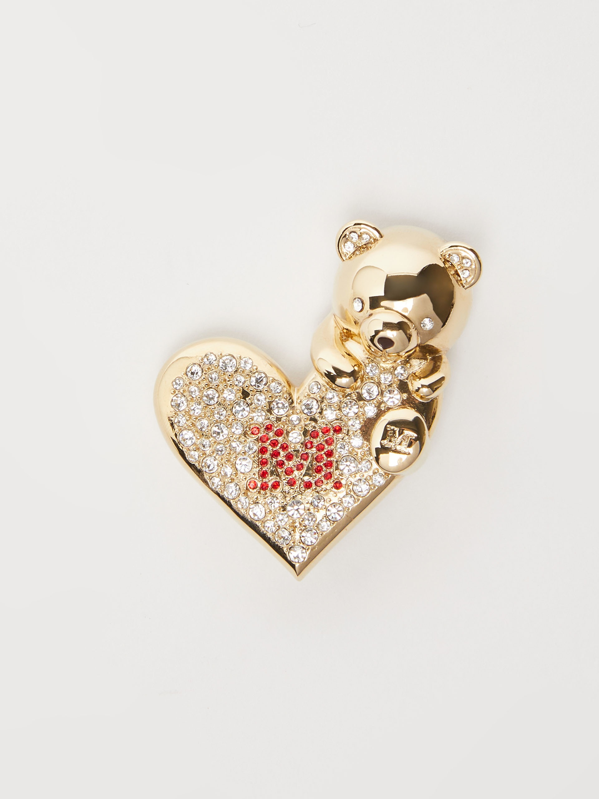 FEDORA Metal brooch with rhinestones - 1