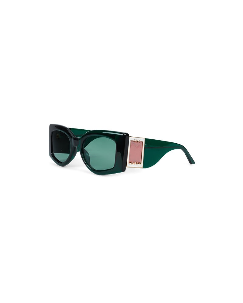 Dark Green & Pink The Magazine Sunglasses - 1