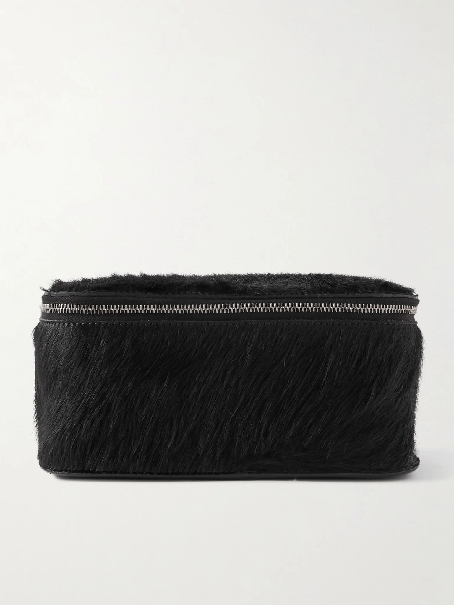 Medium Calf Hair Wash Bag Black - 1