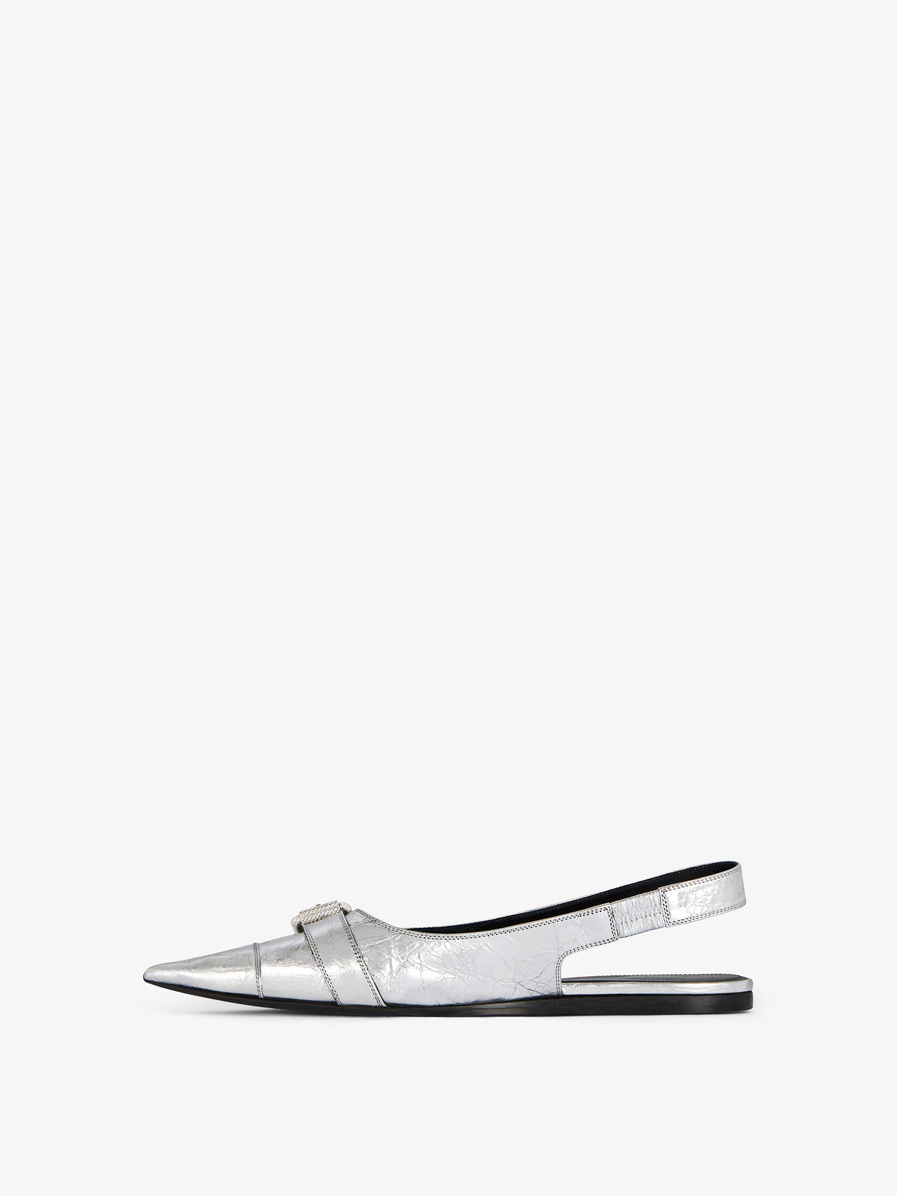 VOYOU FLAT SLINGBACKS IN LAMINATED LEATHER - 3