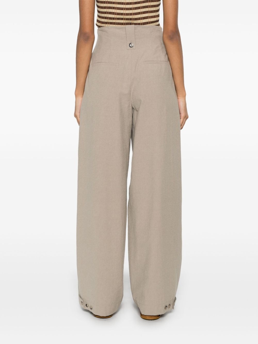 pleated wide-leg trousers - 4