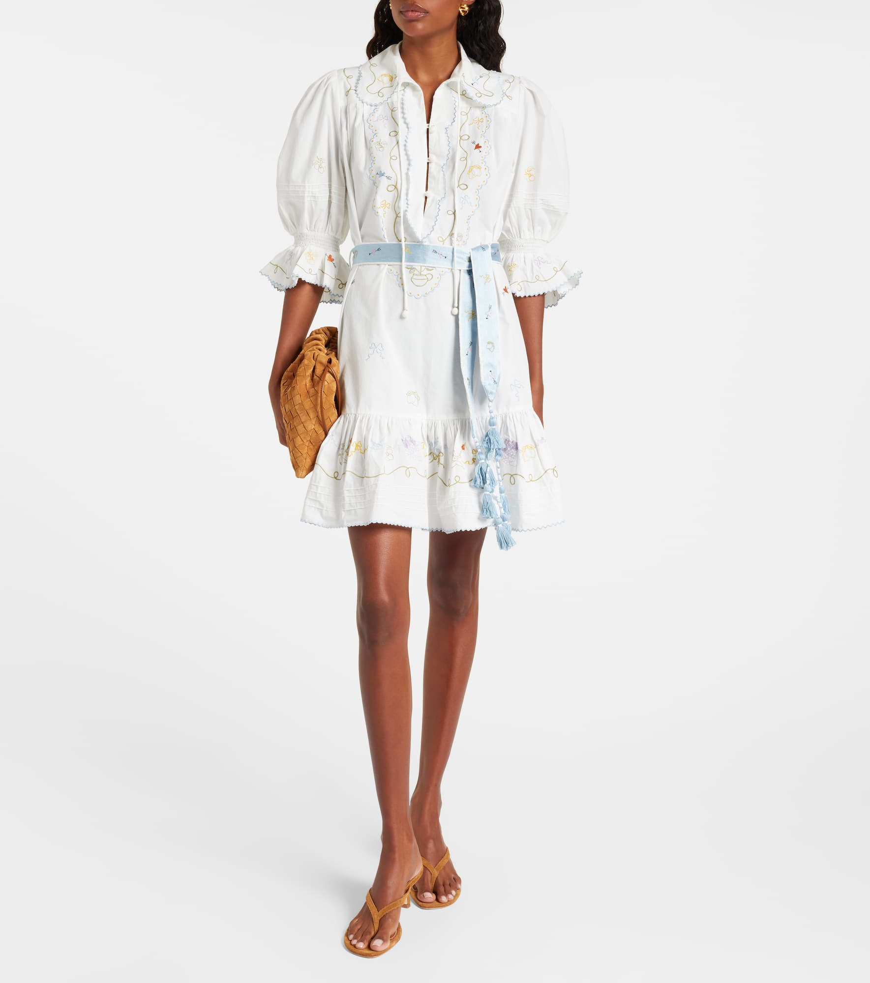 Giulia embroidered cotton minidress - 2