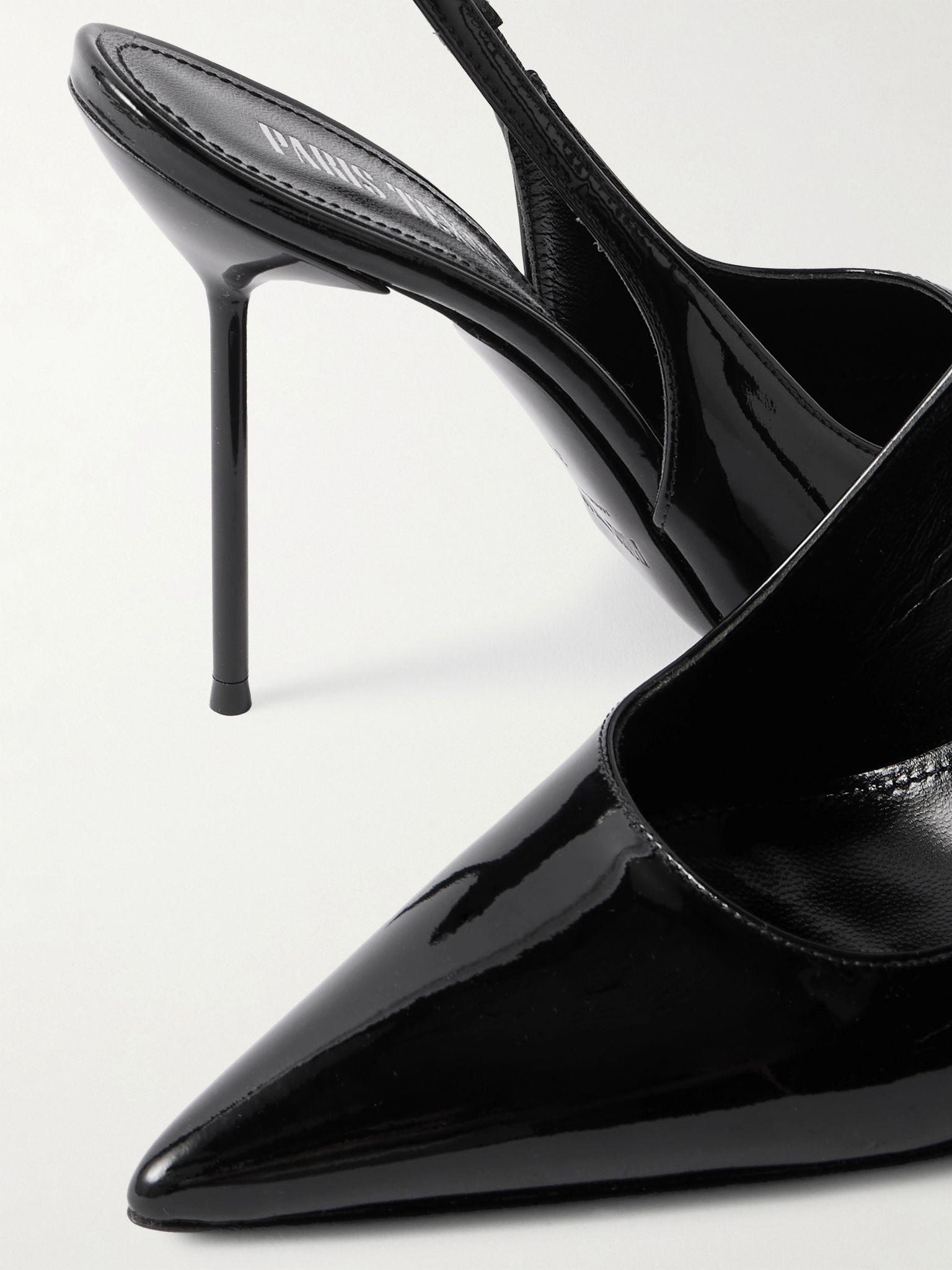 Lidia patent-leather slingback pumps Black - 4