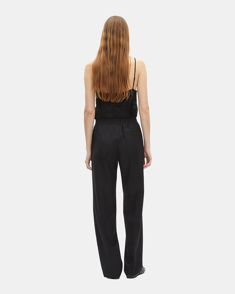 STRAIGHT-CUT BLACK WOOL PANTS 3