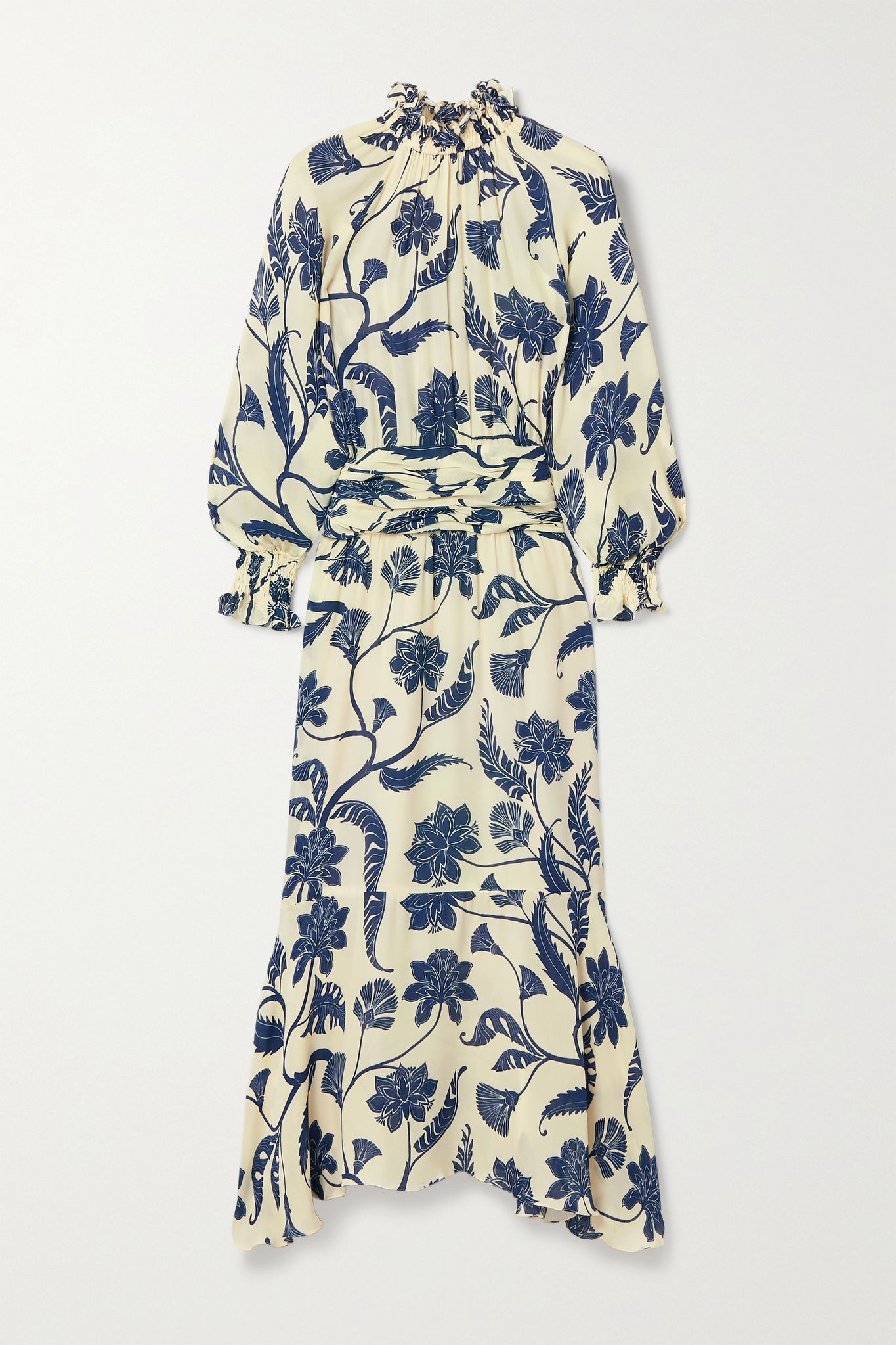 Sacred floral-print silk-crepe dress - 1