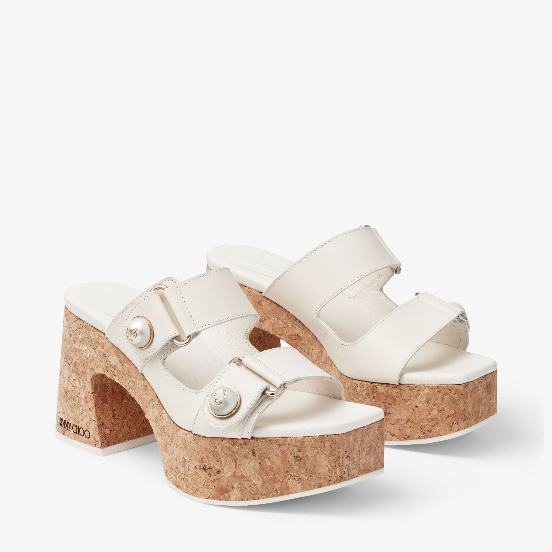 Fayence Wedge 95
Latte Leather Platform Wedge - 2