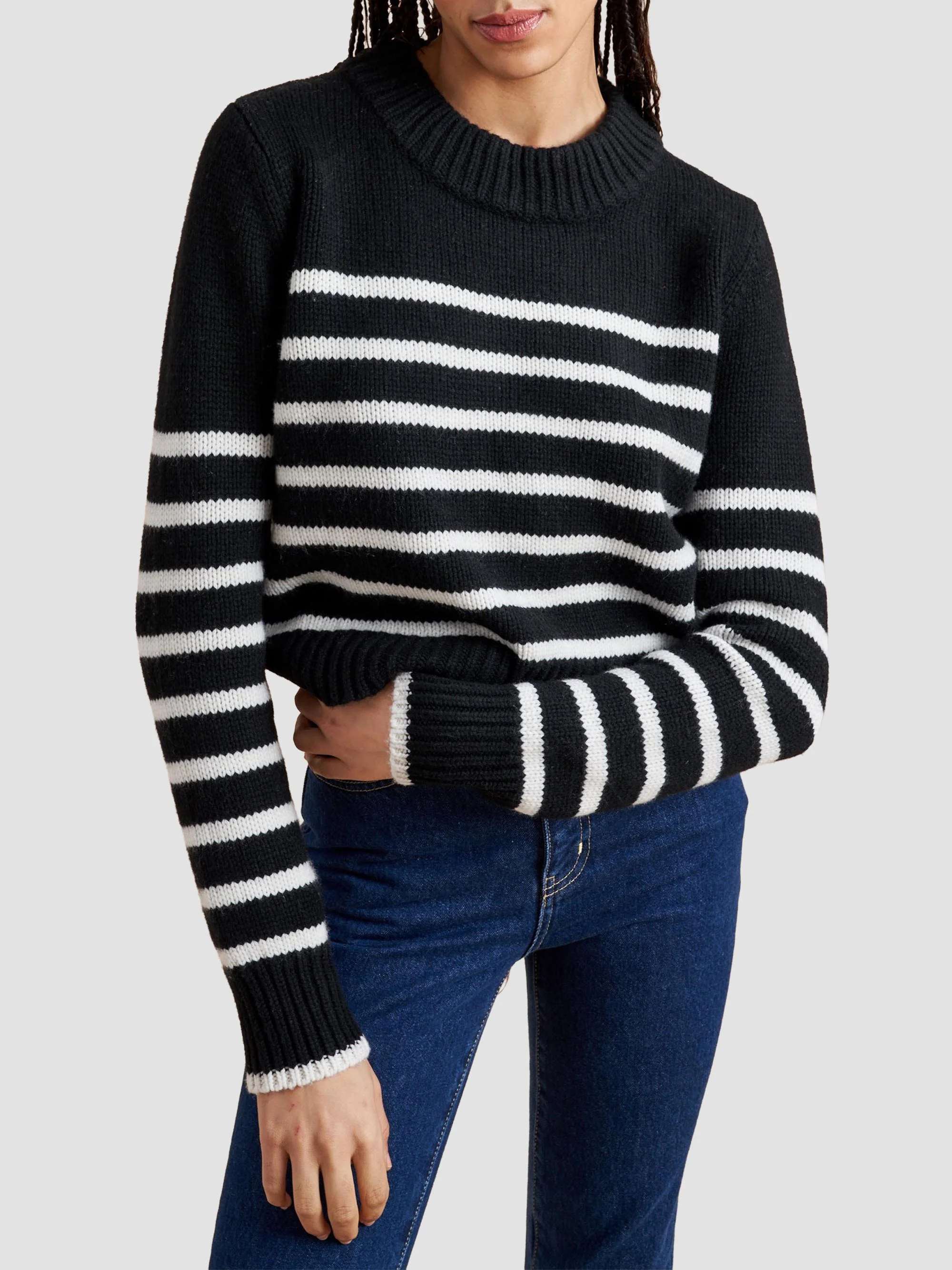 Women's Mini Marin Sweater - Black Cream - 1