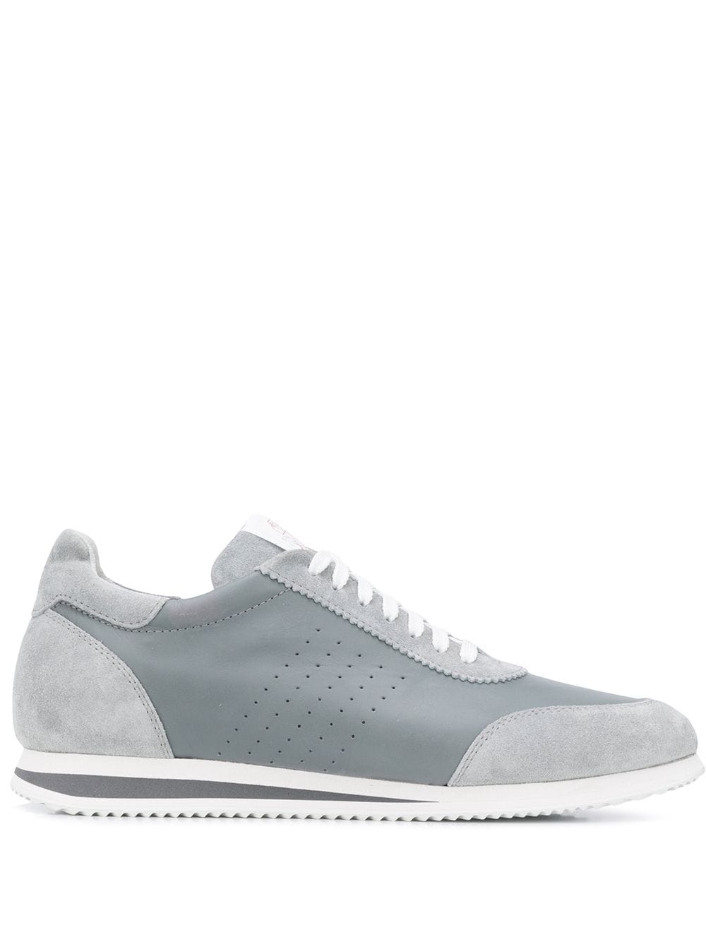 suede-panel low-top sneakers - 1