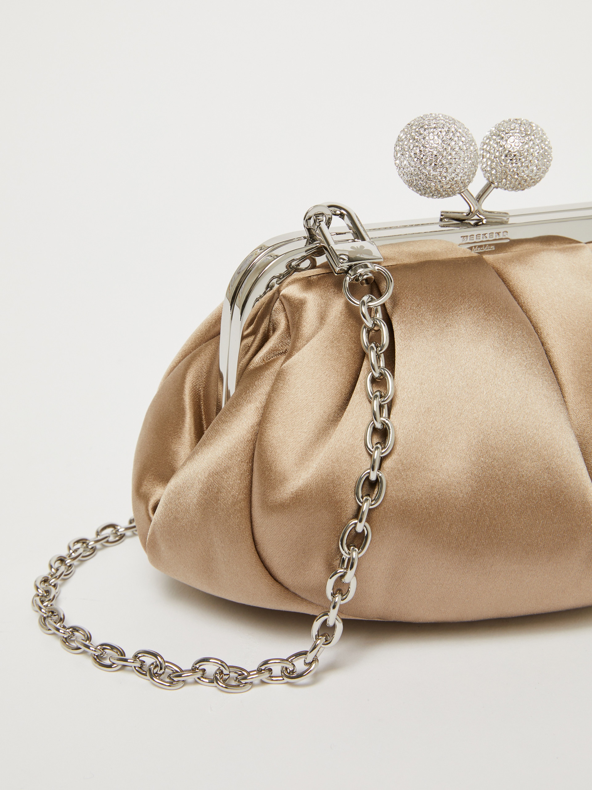 EMMY Small satin Pasticcino Bag with rhinestones - 4