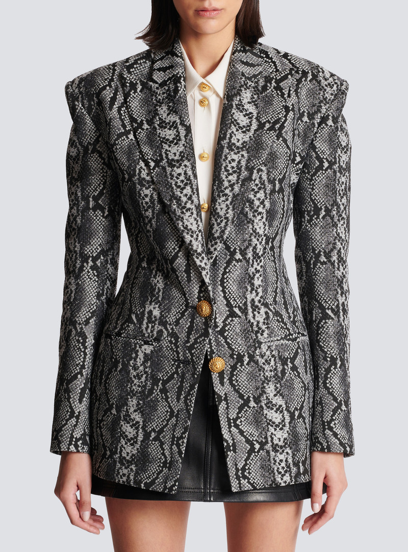 2-button jacquard snakeskin jacket 5