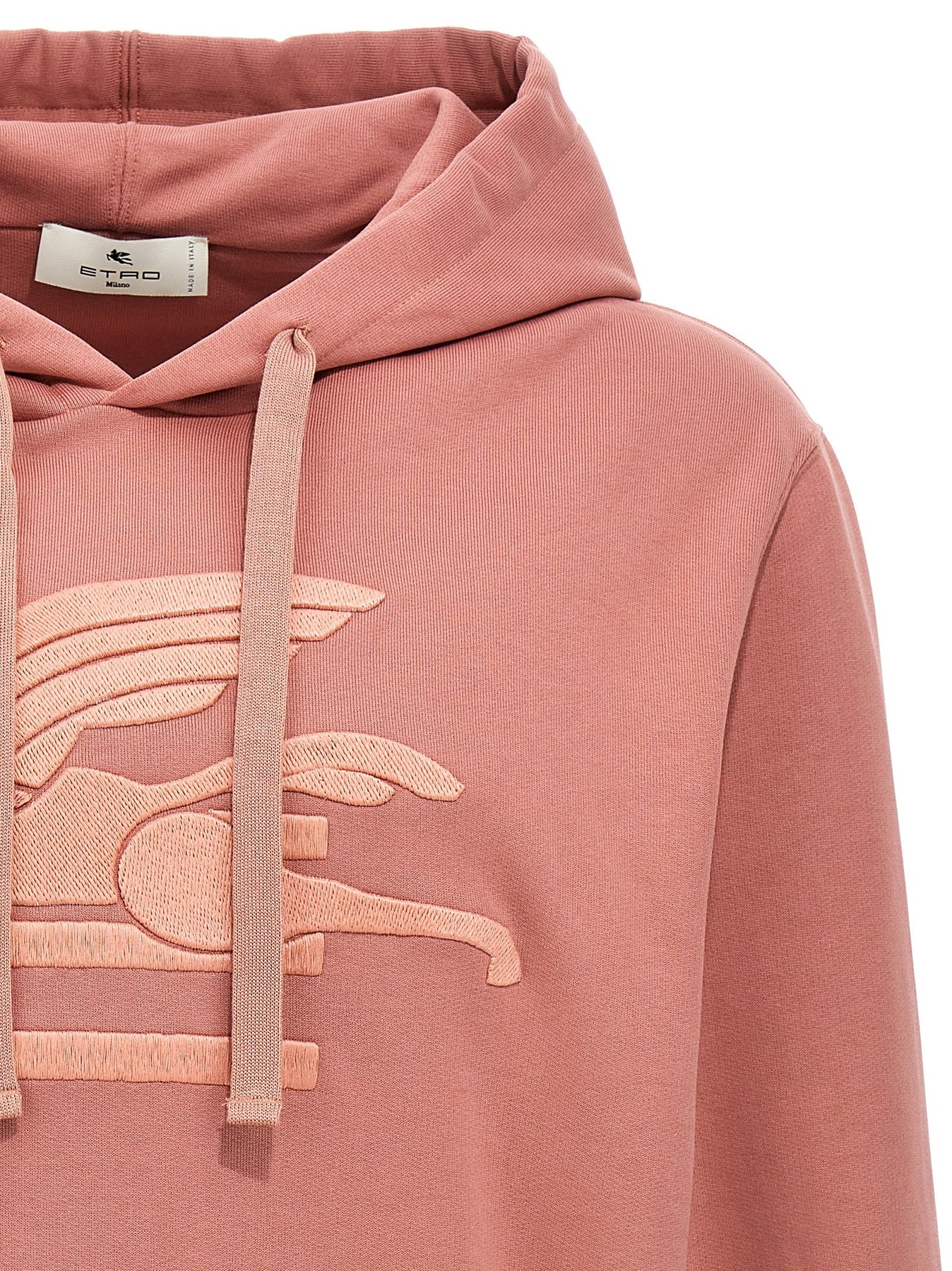 Embroidered Logo Hoodie Sweatshirt Pink - 3