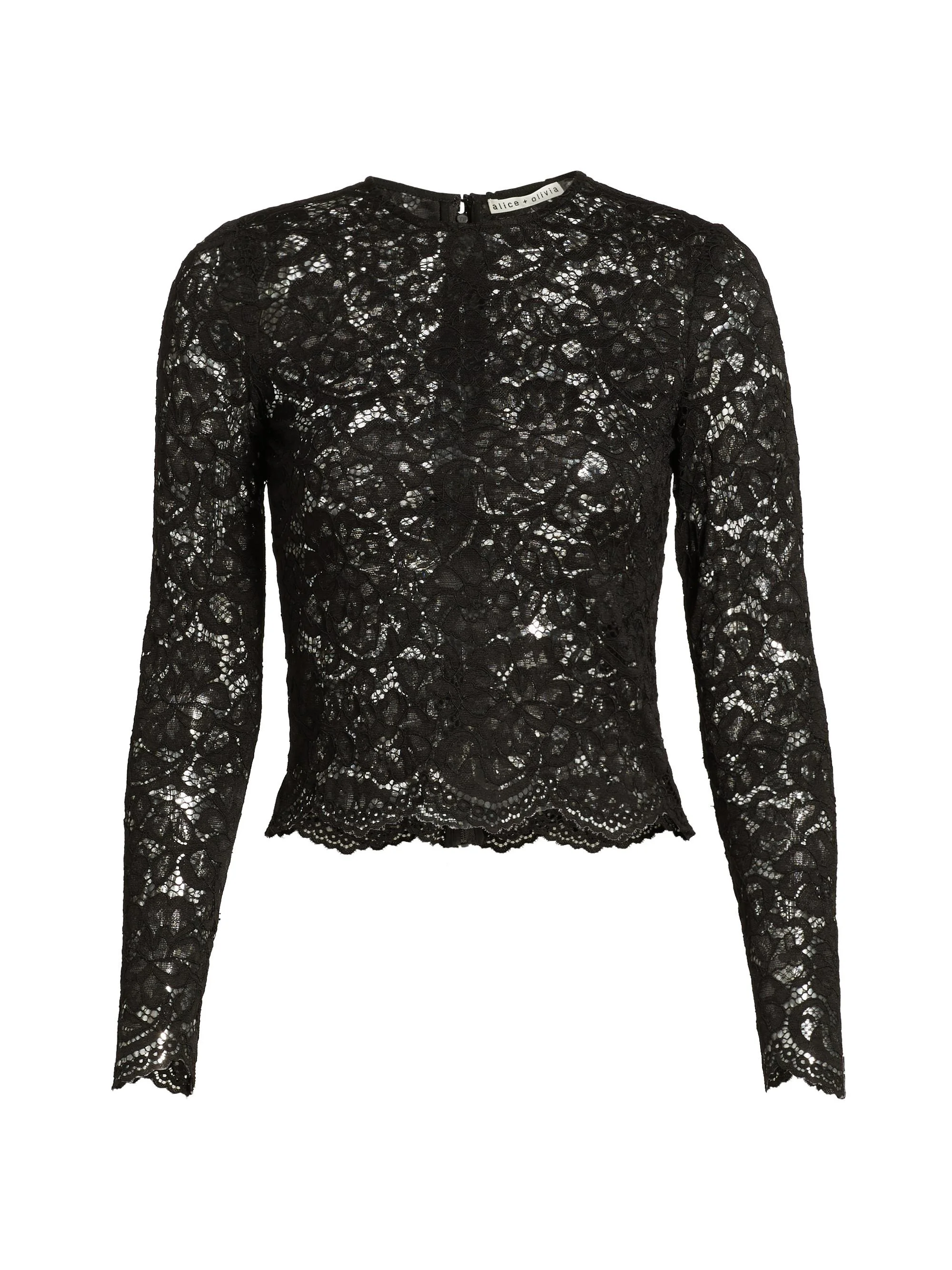 Women's Delaina Lace Top - Black - 1