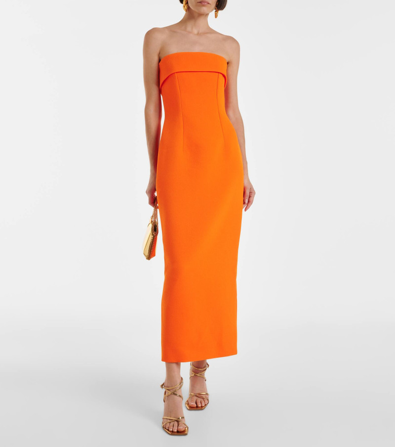 EMILIA WICKSTEAD Keeley strapless crêpe midi dress outlook