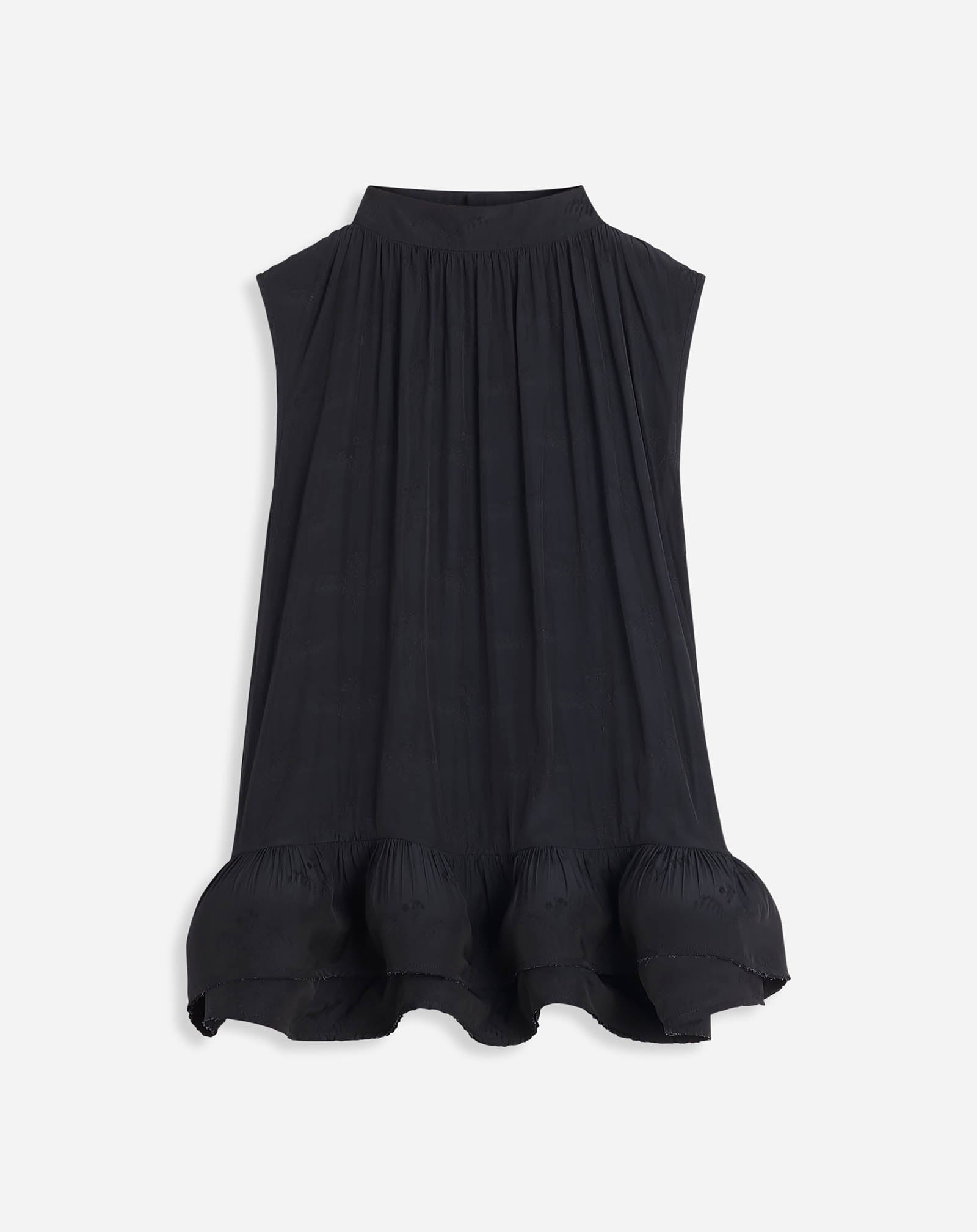 SLEEVELESS JACQUARD CHARMEUSE TOP - 1