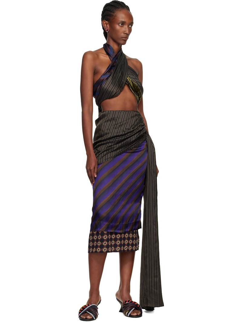 Dries Van Noten Brown Wrap Bra Top outlook