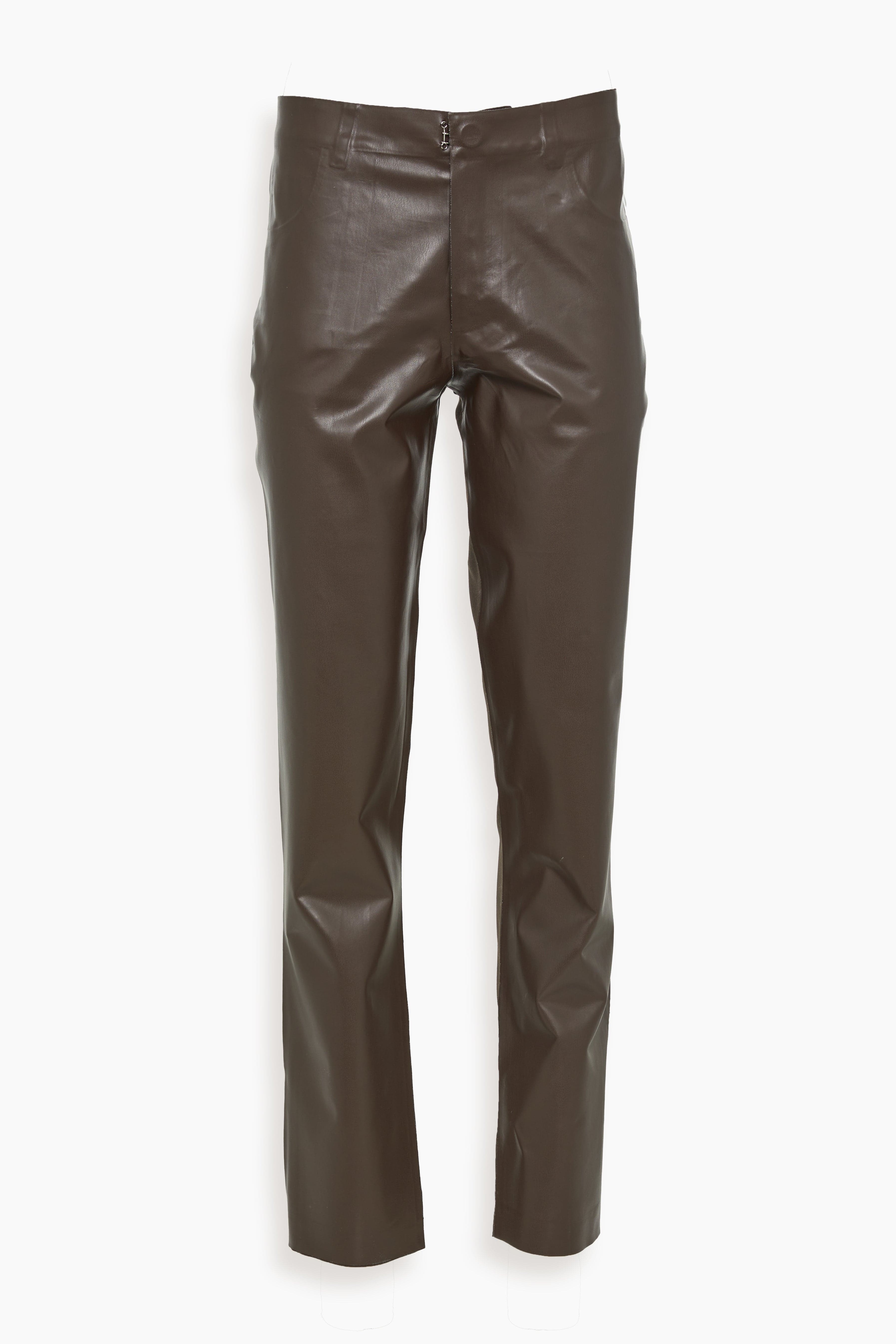 【関税＆送料込み】Marni Virgin Wool Trousers Marni Wool and Coated Fabric Trouser in Moca/Chestnut
