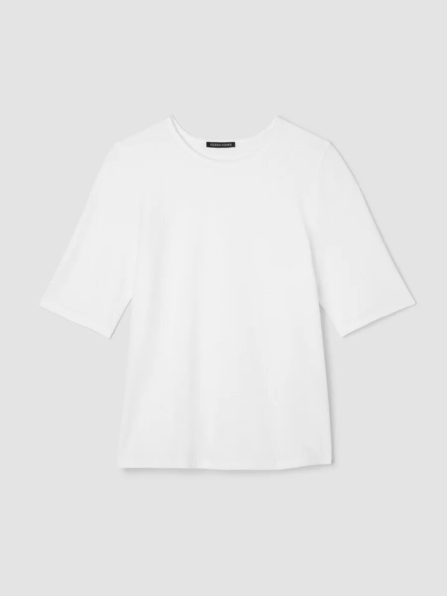 Cross Hatch Stretch Jersey Crew Neck Top - 1