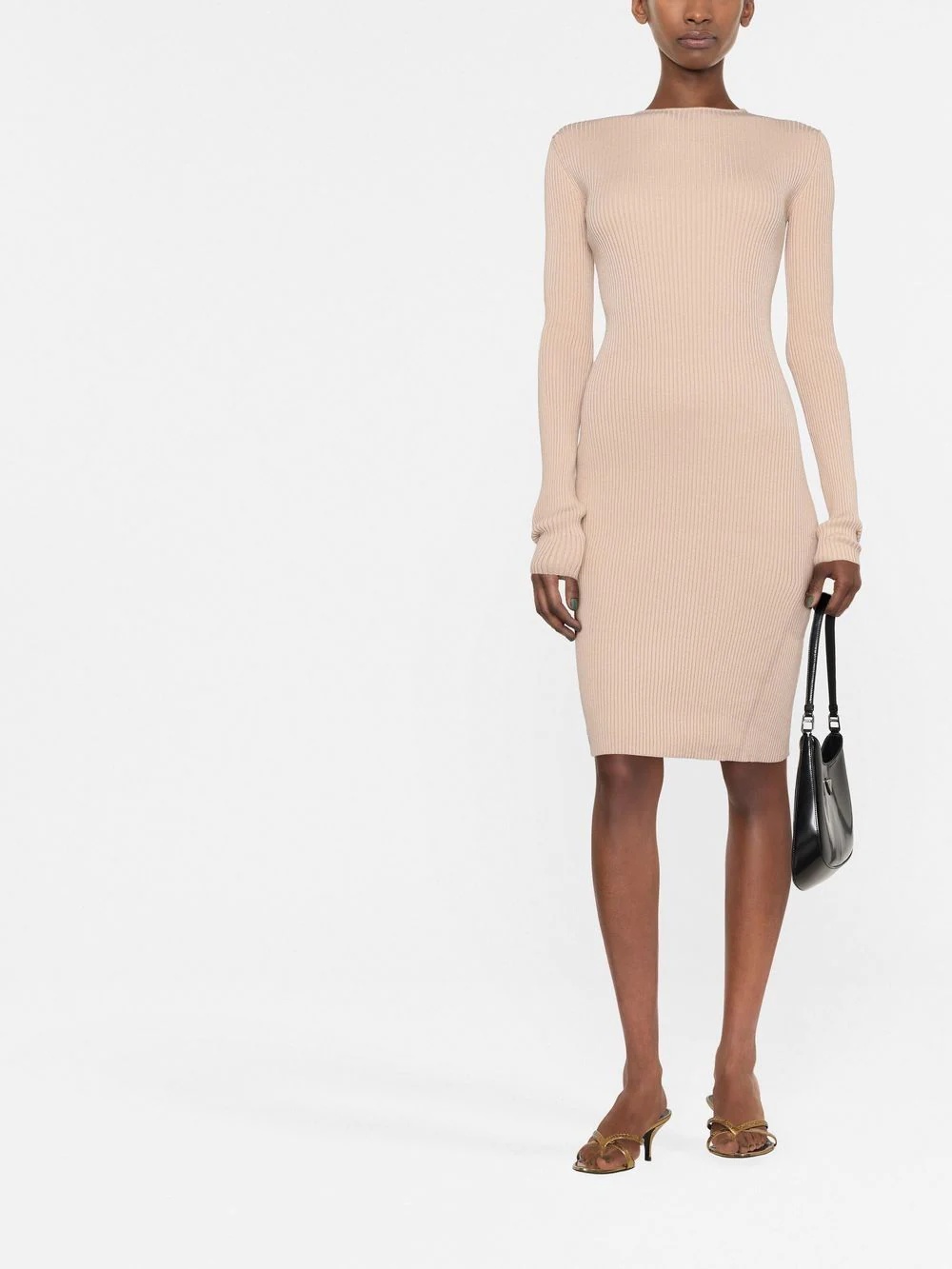 lace-up detailed midi dress - 2