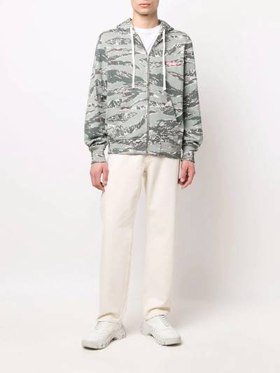 Diesel camouflage-print zip-through hooded sweatshirt outlook