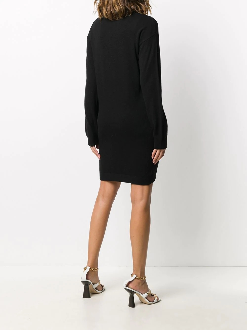 metallic-logo sweatshirt dress - 4