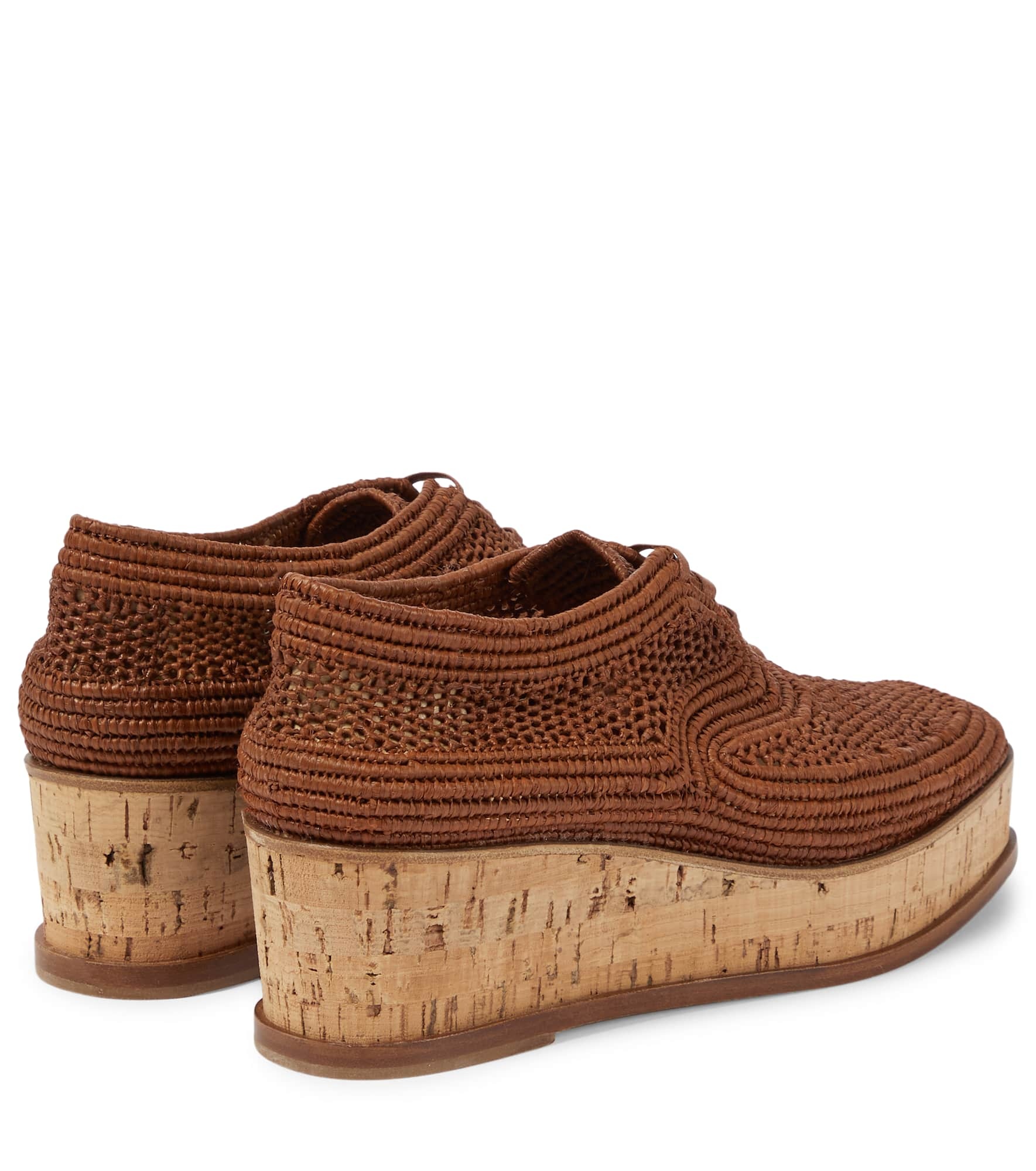 x Clergerie Harold woven raffia platform Derby shoes - 3
