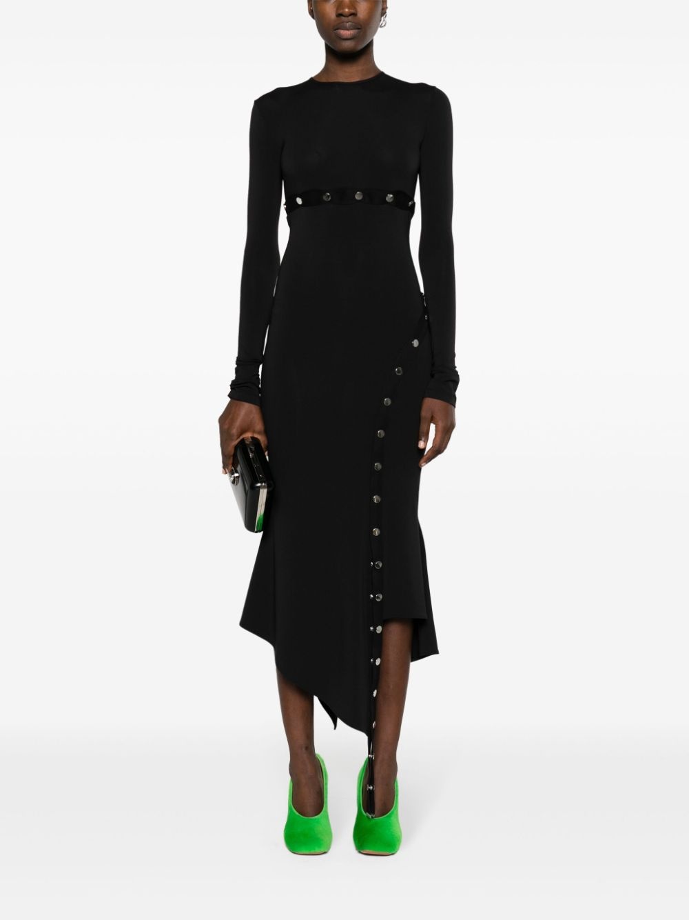 asymmetric convertible midi dress - 2