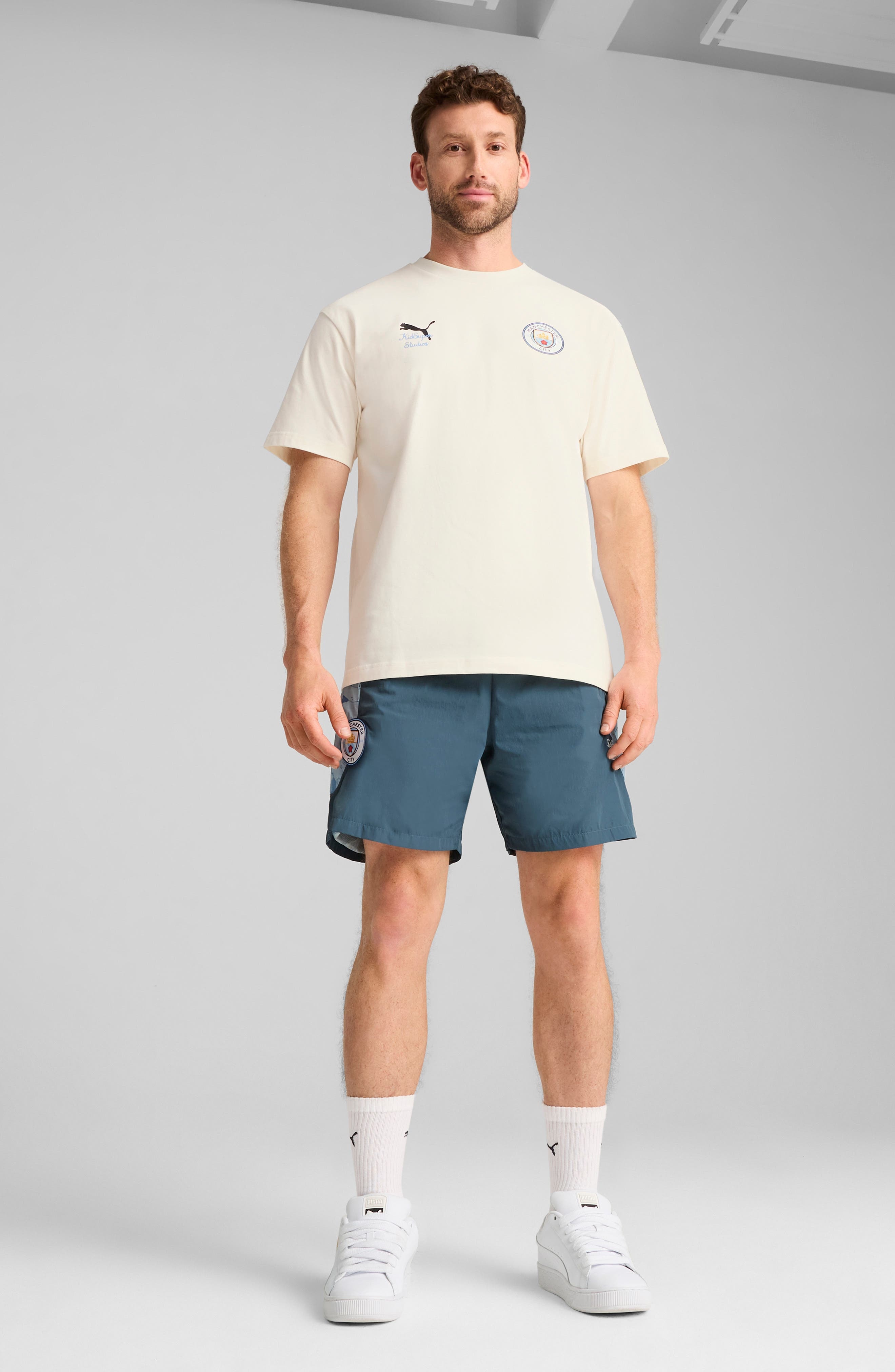 PUMA x KidSuper MCFC Cotton Graphic T-Shirt in Warm White-Puma Black at Nordstrom - 7