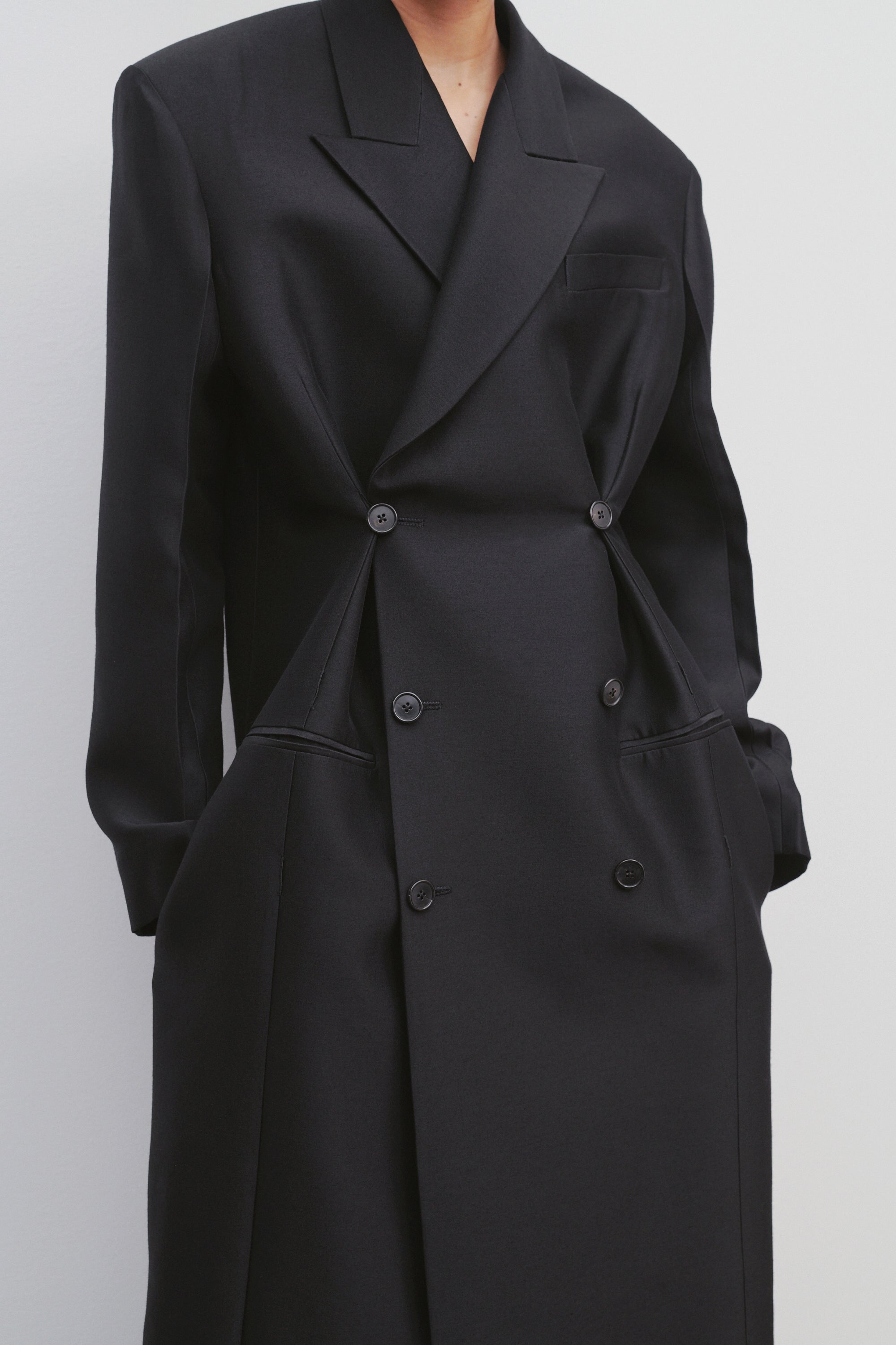 Catena Coat in Wool and Silk - 4