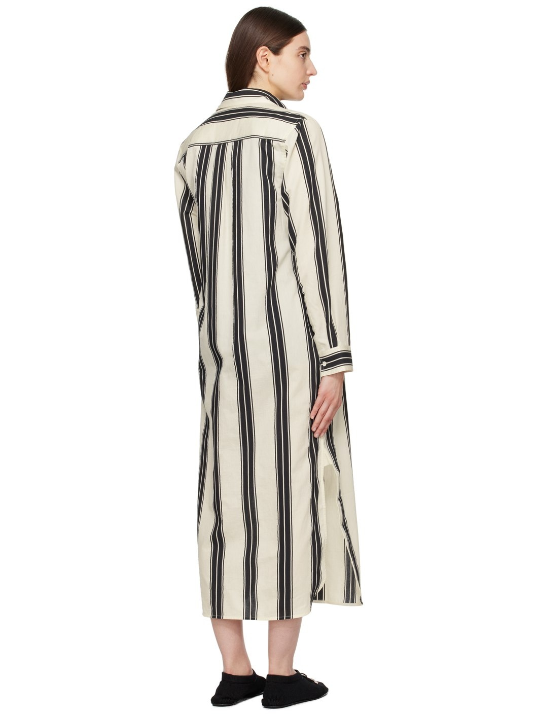 Black & White Striped Maxi Dress - 3