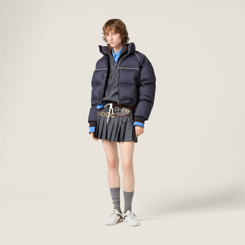 Miu Miu Technical pongé down jacket outlook