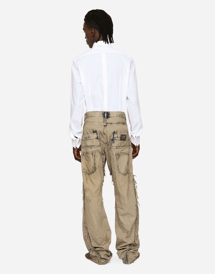 Overdyed patchwork denim jeans - 2