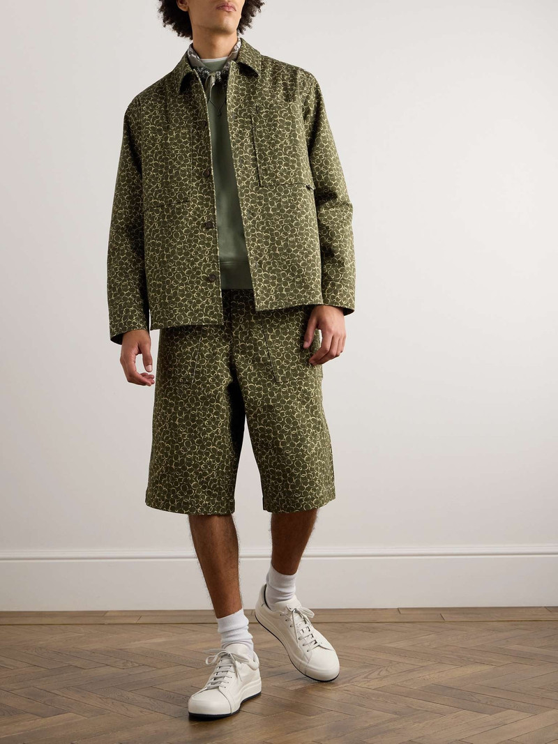 Maison Kitsuné Floral-Print Cotton-Drill Bermuda Shorts outlook