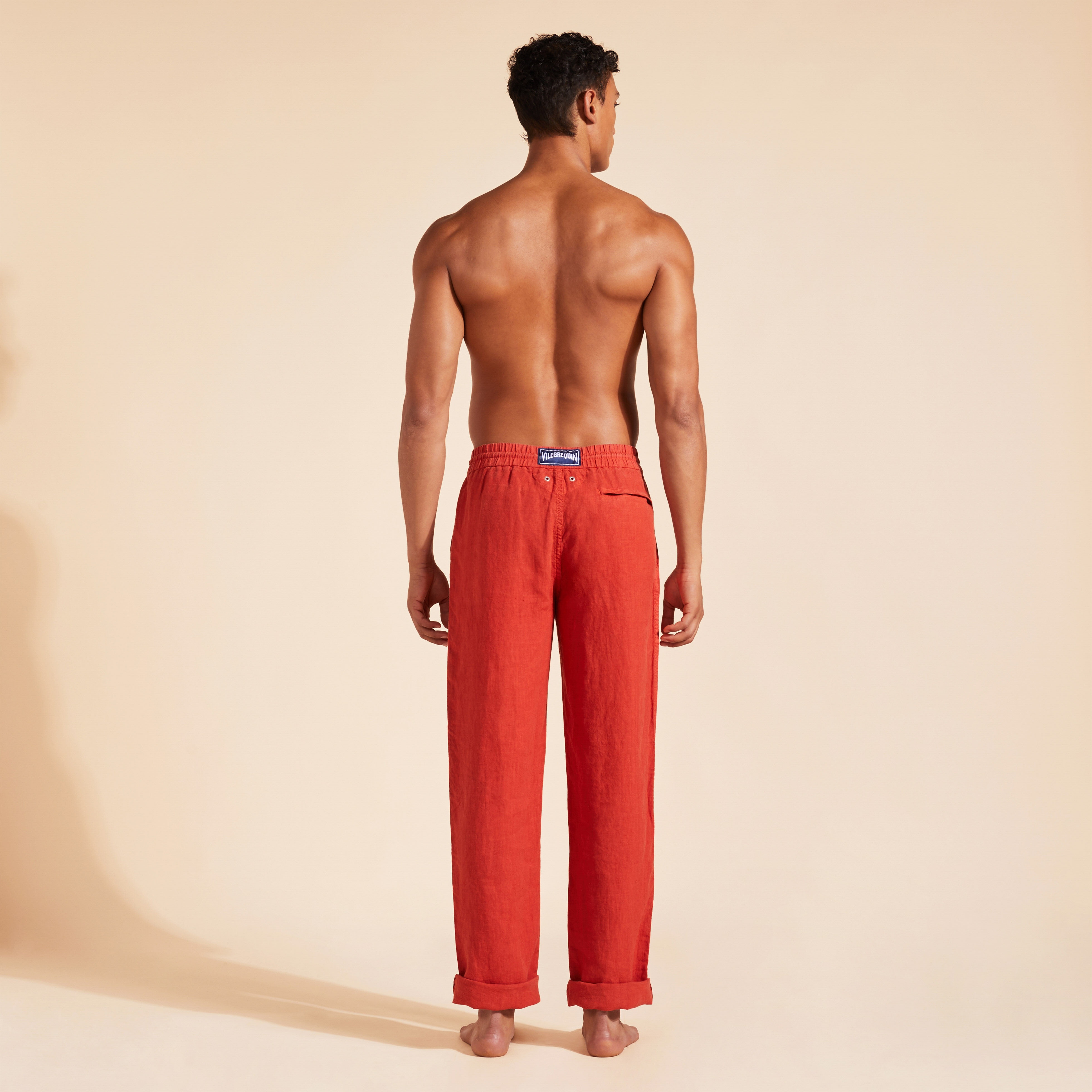 Men Linen Pants Solid - 4